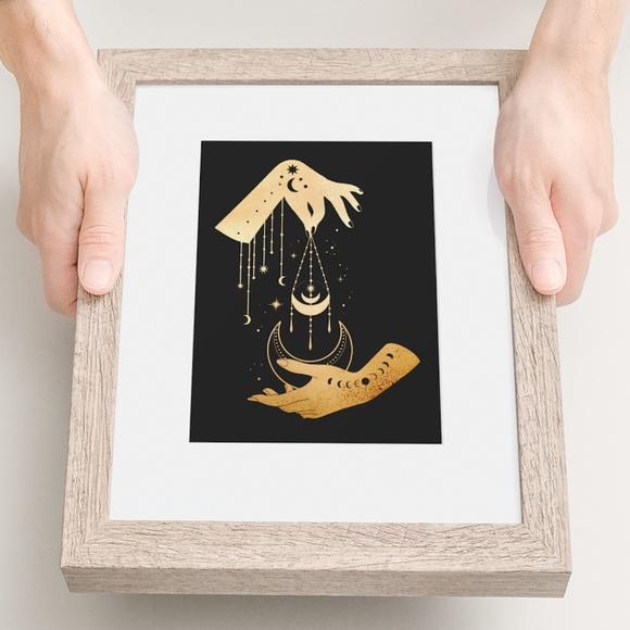 Wall Art Esoteric Celestial Mystic Hands Print Poster Unframed - Picture 3 of 5